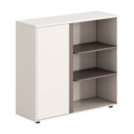 ΝΤΟΥΛΑΠΙ/ΒΙΒΛΙΟΘΗΚΗ NEWLINE HM18282 ΜΕΛΑΜΙΝΗ ΛΕΥΚΗ & ΑΝΟΙΧΤΟ ΚΑΦΕ 120x40x110Υεκ.