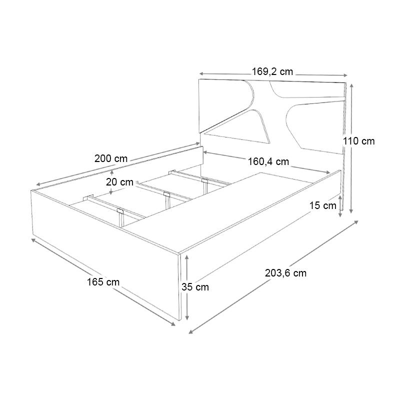 Κρεβάτι Bergamo Megapap χρώμα φυσικό οξιάς 160x200εκ. - Image 4
