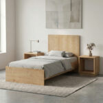 Κρεβάτι Troy Megapap χρώμα φυσικό οξιάς 100x200εκ.