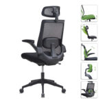 Καρέκλα γραφείου διευθυντική Belora Megapap με ύφασμα Mesh χρώμα μαύρο 63,5x62x117/127εκ.