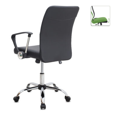 Καρέκλα γραφείου Avelon Megapap από τεχνόδερμα χρώμα μαύρο 60x56x94/103εκ.