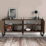 Μπουφές Ursula Megapap χρώμα καρυδί 180x40x77,6εκ.