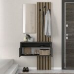 Έπιπλο εισόδου Naro Megapap χρώμα ανθρακί - sepet oak 90x35x204,2εκ.
