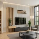 Σύνθεση τηλεόρασης Rosaline Megapap χρώμα ανθρακί - sepet oak 183x31,3x196,9εκ.