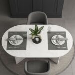 Τραπέζι Cortado Megapap χρώμα λευκό εφέ μαρμάρου 138x80x75εκ.