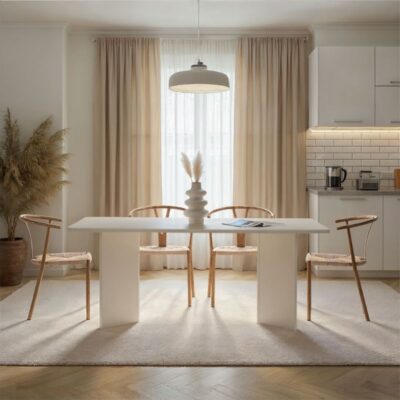 Τραπέζι Linza Megapap χρώμα λευκό 180x90x75εκ.