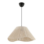 Φωτιστικό οροφής Sukne Megapap E27 από σχοινί μονόφωτο χρώμα εκρού Ø35x60εκ.