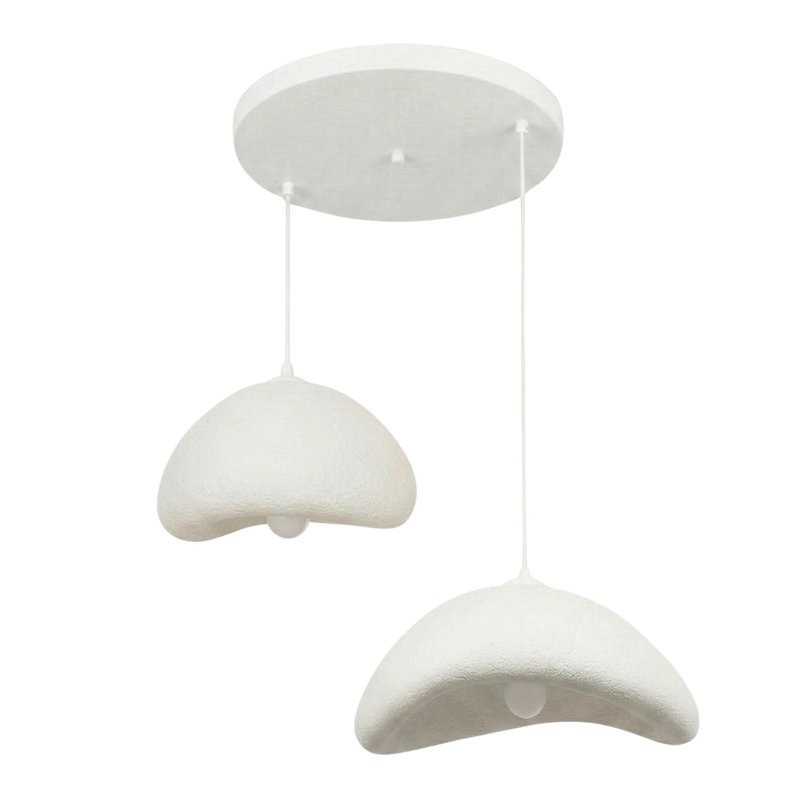 Φωτιστικό οροφής Luna Megapap E27 fiberglass δίφωτο χρώμα λευκό Ø70x115εκ. - Image 3