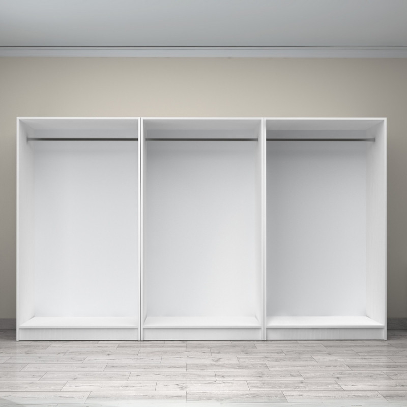 Ντουλάπα ρούχων Victoria Megapap εξάφυλλη χρώμα λευκό 300x60x181εκ. - Image 2