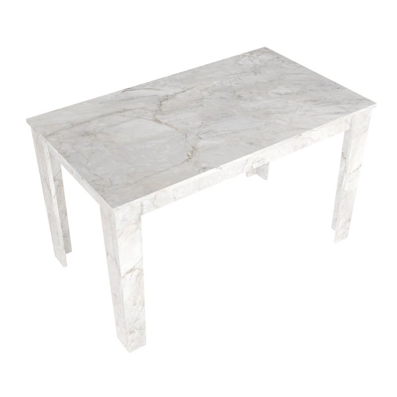 Σετ τραπεζαρία 5τμχ Darlen - Vela Megapap χρώμα λευκό εφέ μαρμάρου - λευκό 125x72x74εκ. - Image 4