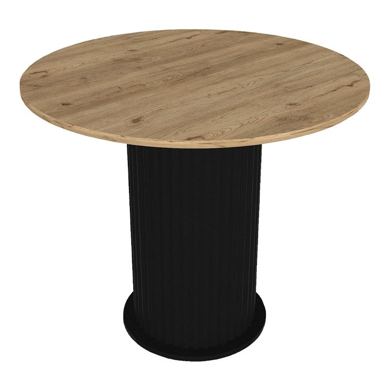 Σετ τραπεζαρία 5τμχ Bohema - Rosa Megapap χρώμα μαύρο/sepet oak - μαύρο Ø90x77,7εκ. - Image 3