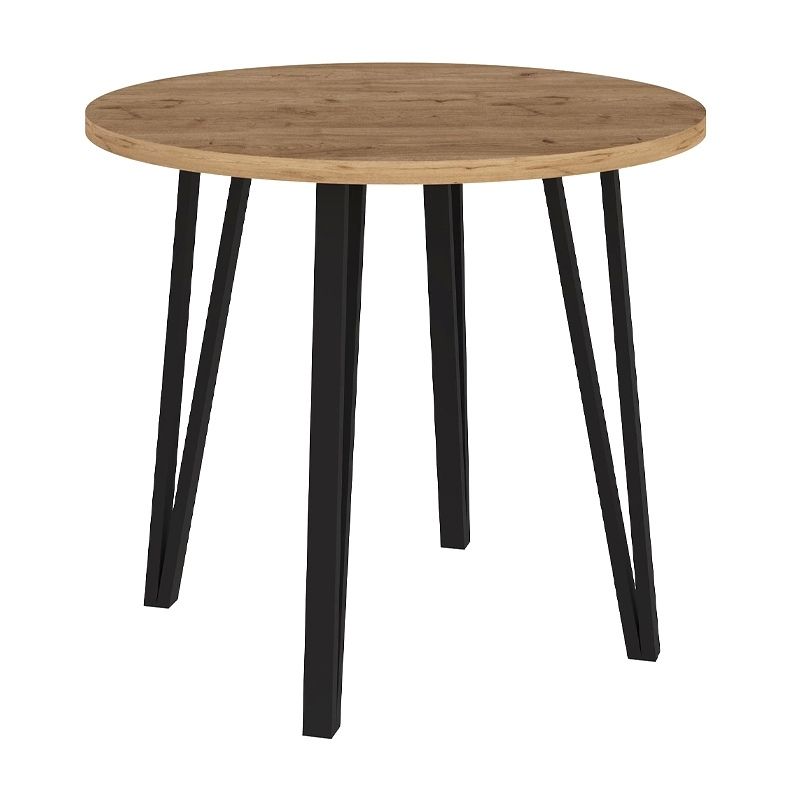 Σετ τραπεζαρία 5τμχ Xana - Viva Megapap χρώμα sepet oak - μαύρο Ø90x77,5εκ. - Image 3