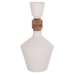 ΔΙΑΚΟΣΜΗΤΙΚΟ ΒΑΖΟ ΔΑΠΕΔΟΥ NEBULA HM4661.02 FIBER CEMENT ΛΕΥΚΟ--ΞΥΛΟ ΤΕΑΚ Φ60x115Υεκ.