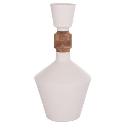 ΔΙΑΚΟΣΜΗΤΙΚΟ ΒΑΖΟ ΔΑΠΕΔΟΥ NEBULA HM4661.02 FIBER CEMENT ΛΕΥΚΟ--ΞΥΛΟ ΤΕΑΚ Φ60x115Υεκ.