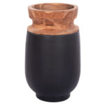 ΔΙΑΚΟΣΜΗΤΙΚΟ ΒΑΖΟ ΔΑΠΕΔΟΥ LINTER HM4662.01S FIBER CEMENT ΜΑΥΡΟ--ΞΥΛΟ ΤΕΑΚ Φ34x60Υεκ.