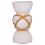 ΔΙΑΚΟΣΜΗΤΙΚΟ ΒΑΖΟ ΔΑΠΕΔΟΥ MAYNARD HM4672.02L TERRACOTTA ΛΕΥΚΟ--RATTAN Φ32x62.5Υεκ.