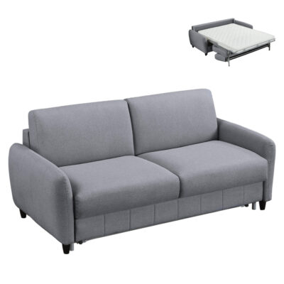 ΚΑΝΑΠΕΣ-ΚΡΕΒΑΤΙ ΜΕ ΑΝΑΔΙΠΛ.ΣΤΡΩΜΑ ETUDINE HM3311.01 ΓΚΡΙ ΥΦΑΣΜΑ 190x98x90Υεκ