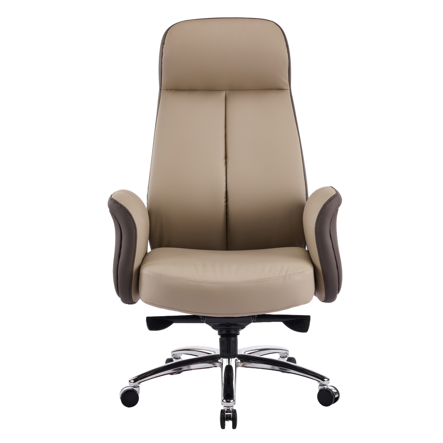 ΚΑΡΕΚΛΑ ΓΡΑΦΕΙΟΥ DRAMON HM18356.02 ΜΠΕΖ-ΚΑΦΕ PU ΔΕΡΜΑ--ΒΑΣΗ ΧΡΩΜΙΟΥ 66x70x132.5Υεκ - Image 3