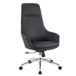 ΚΑΡΕΚΛΑ ΓΡΑΦΕΙΟΥ BEKKER HM18359.01 ΜΑΥΡΟ PU ΔΕΡΜΑ--ΒΑΣΗ ΧΡΩΜΙΟΥ 67x67x126Υεκ