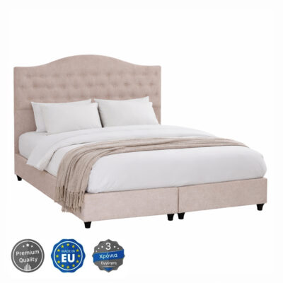 ΚΡΕΒΑΤΙ MALENA HM638.22 ΜΠΕΖ ΥΦΑΣΜΑ Τ. NUBUCK ΓΙΑ ΣΤΡΩΜΑ 150x200εκ.