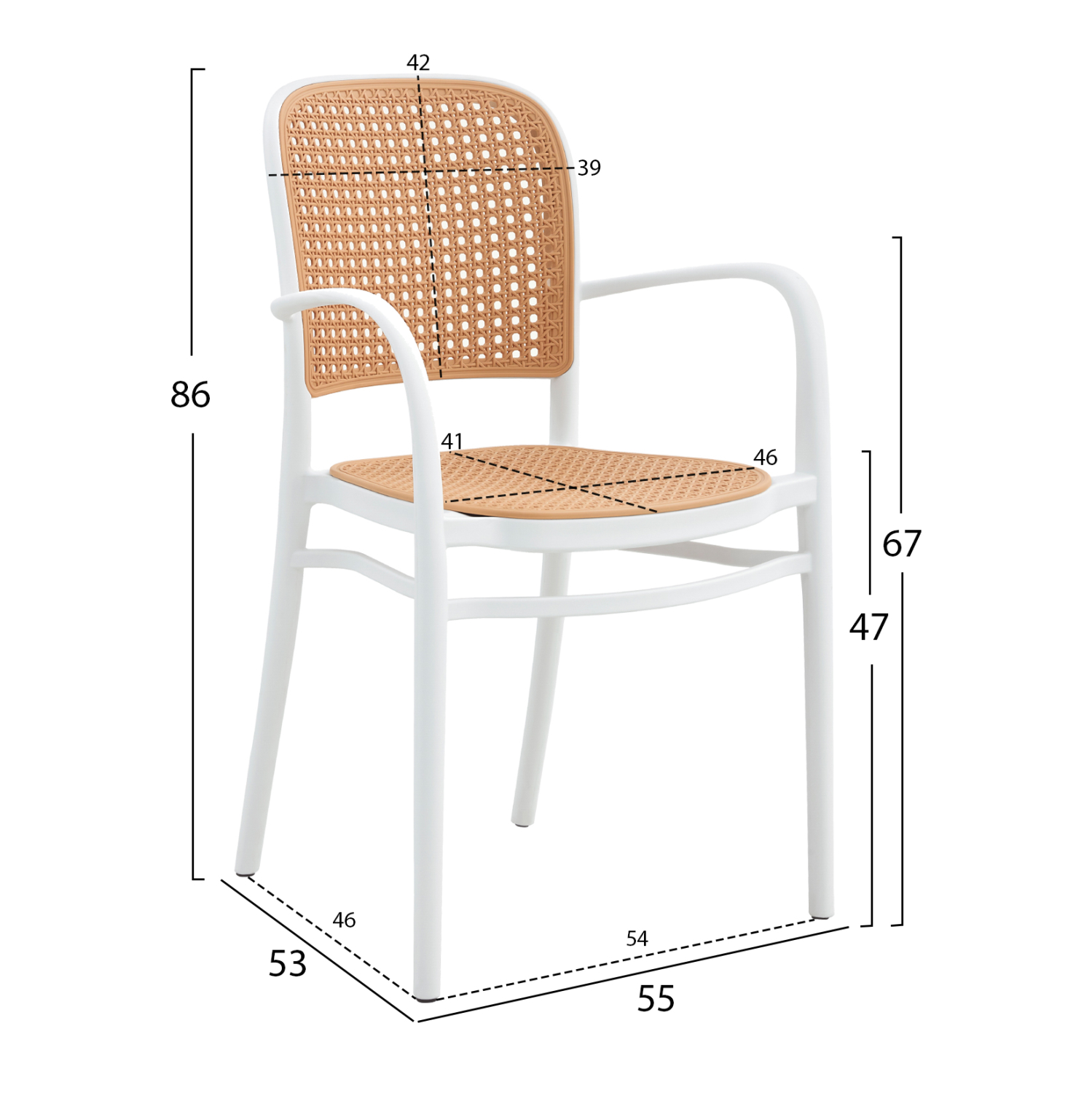 ΠΟΛΥΘΡΟΝΑ ΠΟΛΥΠΡΟΠΥΛΕΝΙΟΥ FLOW HM5938.01 ΛΕΥΚΗ ΚΑΙ ΜΠΕΖ 55x53x86Υεκ. - Image 2