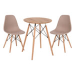 ΣΕΤ ΤΡΑΠΕΖΑΡΙΑΣ 3ΤΜΧ TWIST HM21370 ΣΤΡΟΓΓΥΛΟ ΤΡΑΠΕΖΙ Φ60 & 2 ΚΑΡΕΚΛΕΣ ΣΕ ΚΑΠΟΥΤΣΙΝΟ