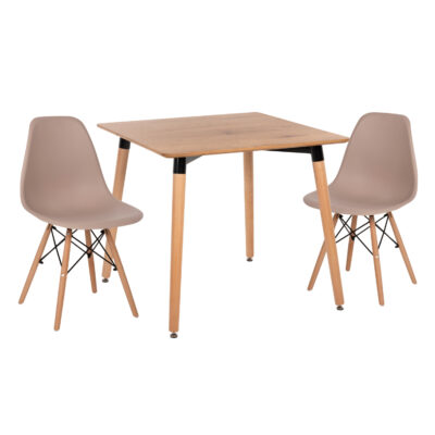 ΣΕΤ ΤΡΑΠΕΖΑΡΙΑΣ 3ΤΜΧ TWIST HM21379 ΤΕΤΡΑΓΩΝΟ ΤΡΑΠΕΖΙ--2 ΚΑΡΕΚΛΕΣ ΣΕ ΚΑΠΟΥΤΣΙΝΟ