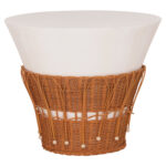 ΤΡΑΠΕΖΙ ΣΑΛΟΝΙΟΥ PERRAL HM18164.02L FIBER CEMENT ΛΕΥΚΟ-ΦΥΣΙΚΟ RATTAN--Φ55x45Υεκ