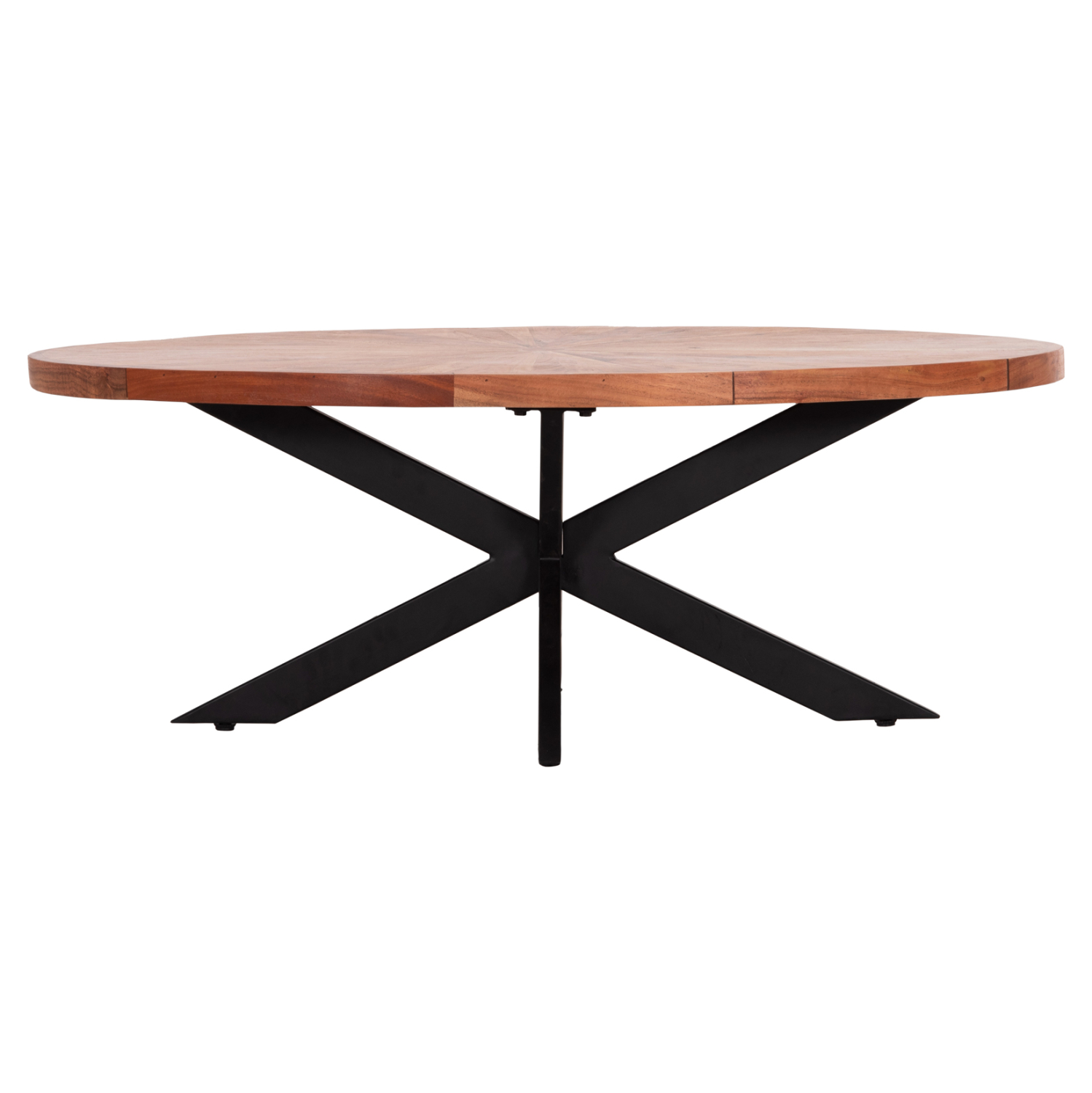 ΤΡΑΠΕΖΙ ΣΑΛΟΝΙΟΥ ΟΒΑΛ MONTANA SUPERIOR HM9906 ΞΥΛΟ ΑΚΑΚΙΑΣ-ΜΕΤΑΛΛΟ 120x61x45Υεκ. - Image 3