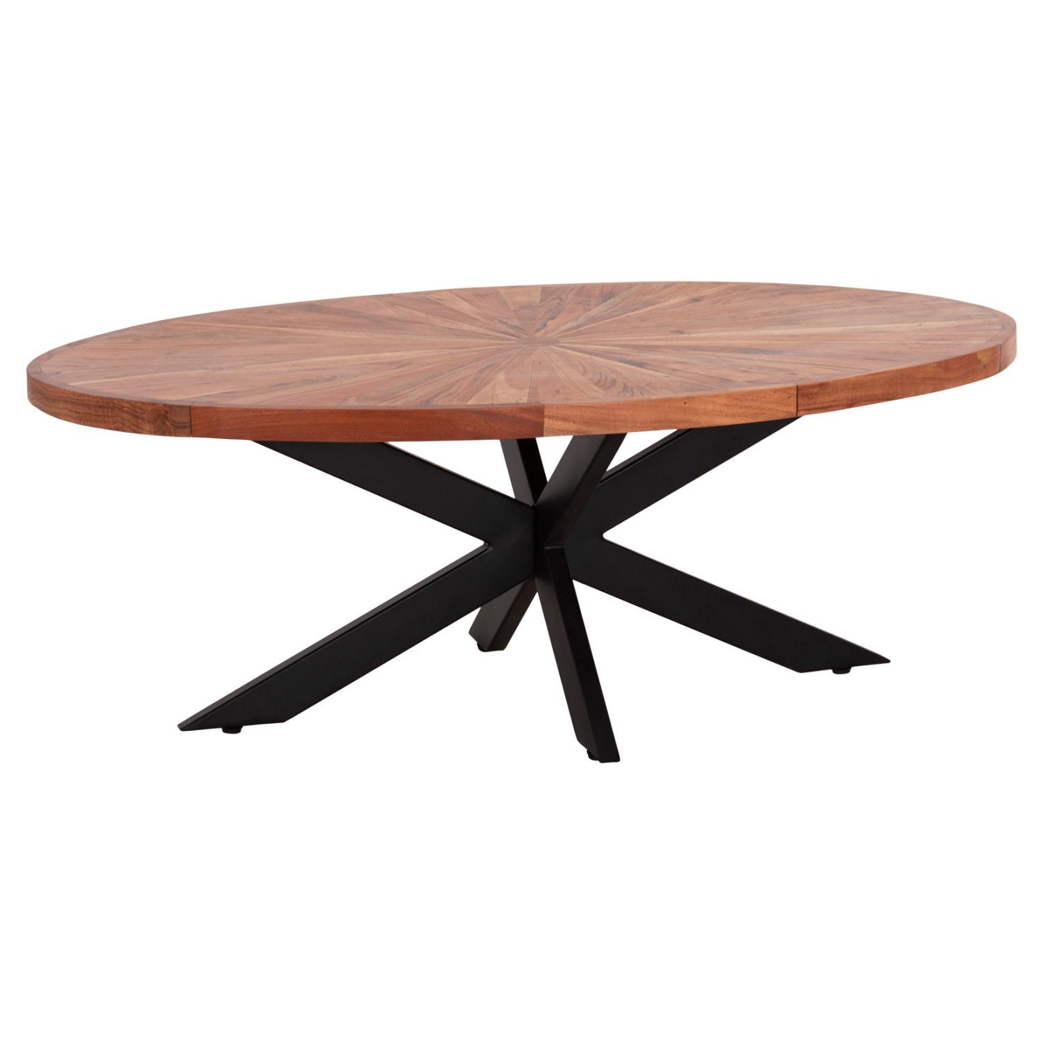 ΤΡΑΠΕΖΙ ΣΑΛΟΝΙΟΥ ΟΒΑΛ MONTANA SUPERIOR HM9906 ΞΥΛΟ ΑΚΑΚΙΑΣ-ΜΕΤΑΛΛΟ 120x61x45Υεκ.