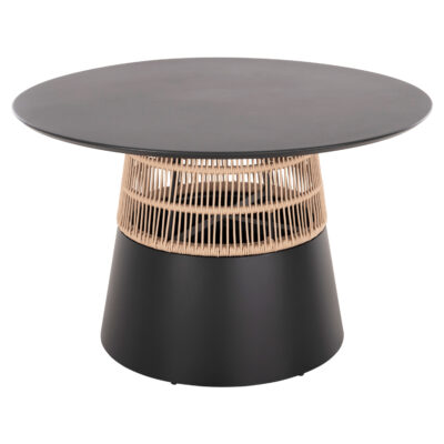 ΤΡΑΠΕΖΙ ΣΤΡΟΓΓΥΛΟ SAEID HM6106.01 ΑΝΘΡΑΚΙ ΑΛΟΥΜΙΝΙΟ-ΜΠΕΖ ΣΧΟΙΝΙ Φ120x75Υεκ.