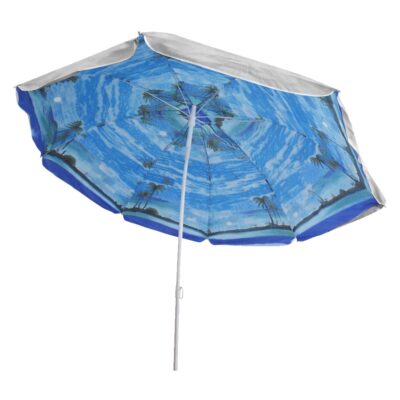 ΟΜΠΡΕΛΑ ΒΕΡΑΝΤΑΣ- ΚΗΠΟΥ -ΘΑΛΑΣΣΗΣ ΜΠΛΕ ΜΕ ΕΞΩΤΕΡΙΚΗ ΑΣΗΜΙ ΕΠΙΣΤΡΩΣΗ 1,8m ΜΕΤΑΛΛΙΚΗ