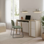 Aria γραφείο 123x56x77εκ. Natural Chestnut / Λευκό