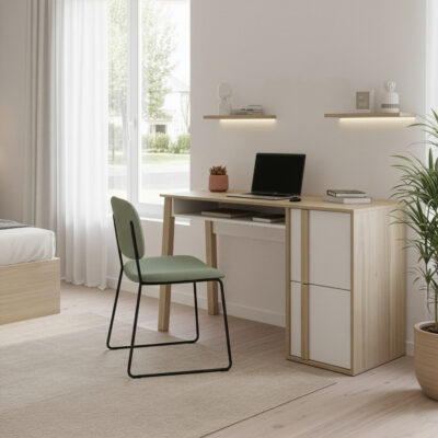 Aria γραφείο 123x56x77εκ. Natural Chestnut / Λευκό