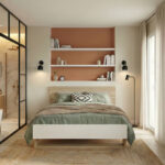 Aria κρεβάτι διπλό 170x205x91εκ.  ( για στρώμα 160x200εκ. ) Natural Chestnut / Λευκό