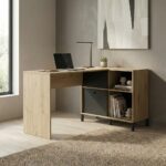 Bolt γραφείο γωνιακό 136/99x85x73εκ. Artisan Oak / Μαύρο