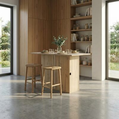 Boreal πάγκος κουζίνας ψηλός με ένα ντουλάπι 136x62x90εκ.  Artisan Oak / Greige