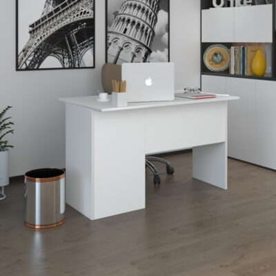 Γραφείο εργασίας με κλειδαριά Moto Megapap χρώμα λευκό 110x60x75εκ.