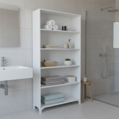 Βιβλιοθήκη Kafka Megapap χρώμα λευκό 70x30x188εκ.