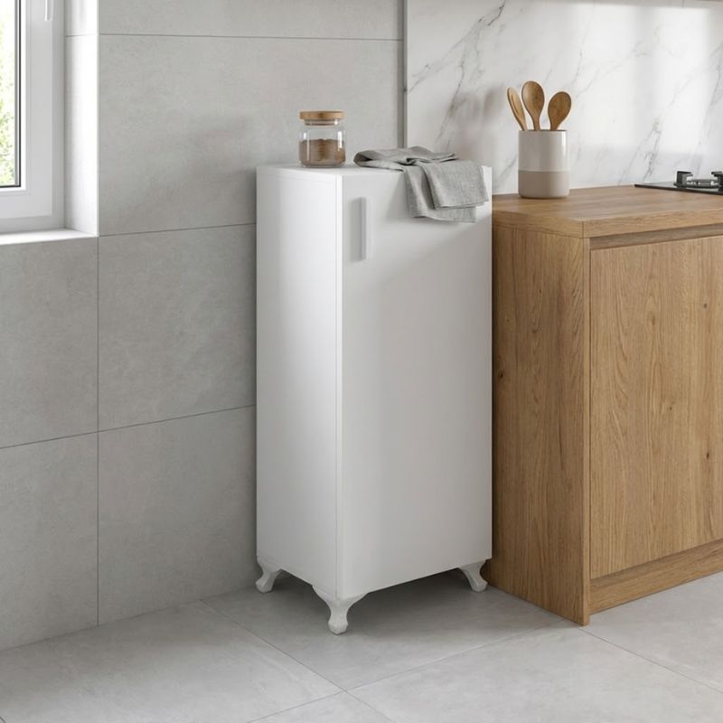 Ντουλάπι κουζίνας - μπάνιου Mine Megapap χρώμα λευκό 30x32x88εκ. - Image 2