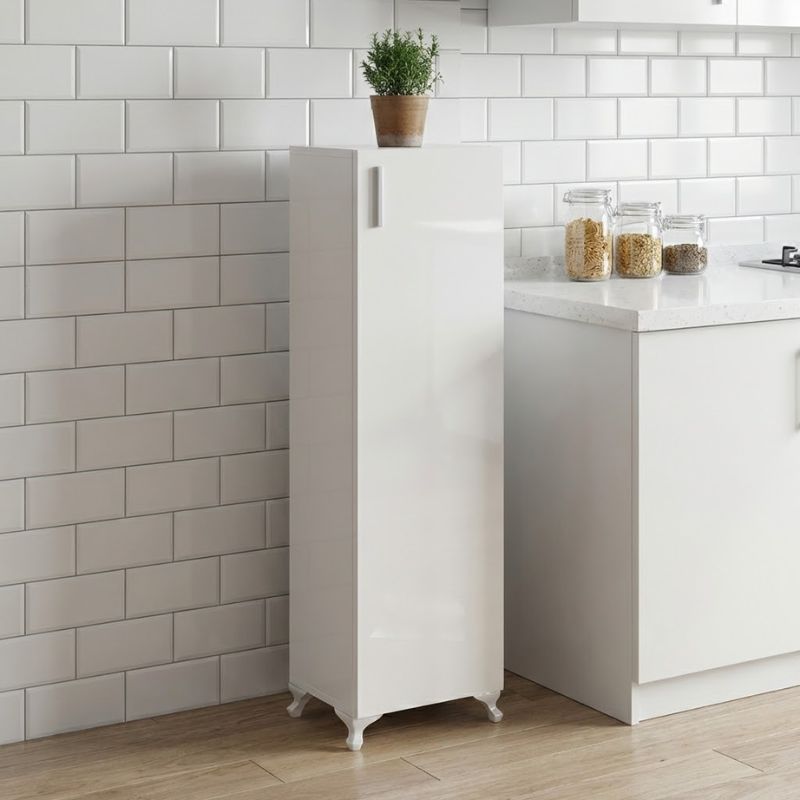 Ντουλάπι κουζίνας - μπάνιου Mine Megapap χρώμα λευκό 30x32x128εκ. - Image 2