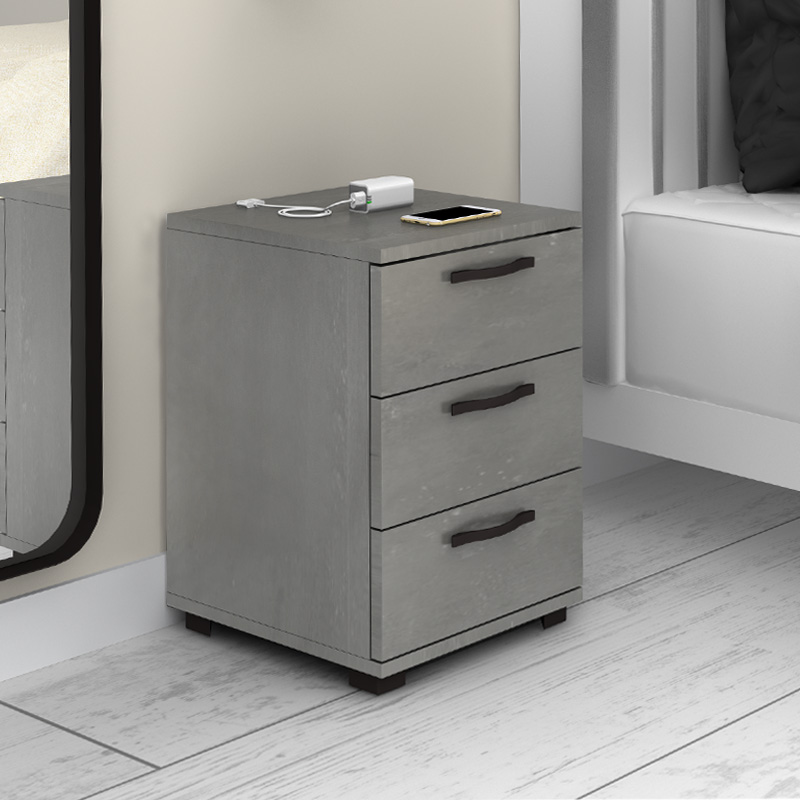 Κομοδίνο - Συρταριέρα γραφείου Roco Megapap χρώμα γκρι σκυροδέματος 40x39x57εκ. - Image 2