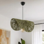 Φωτιστικό οροφής Taco Megapap E27 γιούτα μονόφωτο χρώμα πράσινο 51x36x55εκ.