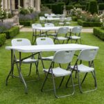 Τραπέζι catering - συνεδρίου Capri Megapap πτυσσόμενο - βαλίτσα χρώμα λευκό του πάγου 152x70x74εκ.