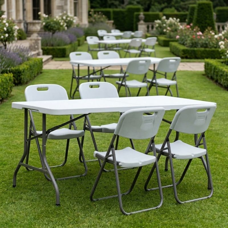 Τραπέζι catering - συνεδρίου Capri Megapap πτυσσόμενο - βαλίτσα χρώμα λευκό του πάγου 152x70x74εκ.