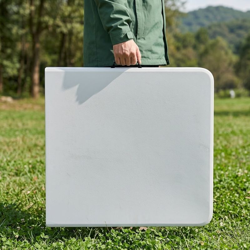 Τραπέζι catering - συνεδρίου Capri Megapap πτυσσόμενο - βαλίτσα χρώμα λευκό του πάγου 152x70x74εκ. - Image 3