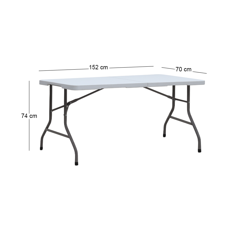 Τραπέζι catering - συνεδρίου Capri Megapap πτυσσόμενο - βαλίτσα χρώμα λευκό του πάγου 152x70x74εκ. - Image 8
