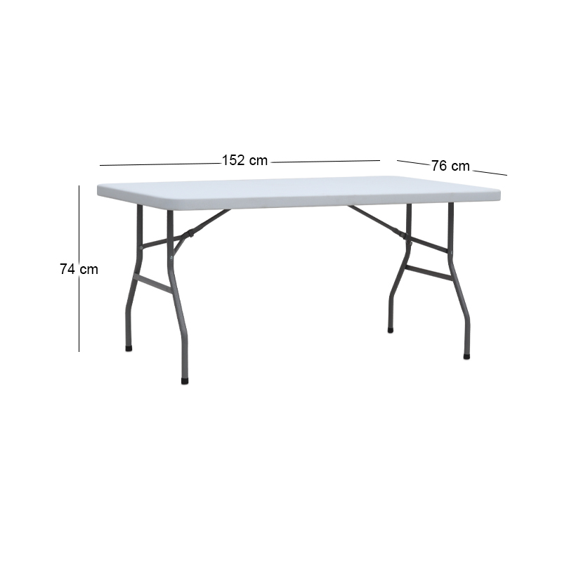 Τραπέζι catering - συνεδρίου Capri Megapap πτυσσόμενο - μονοκόμματη επιφάνεια χρώμα λευκό του πάγου 152x76x74εκ. - Image 7
