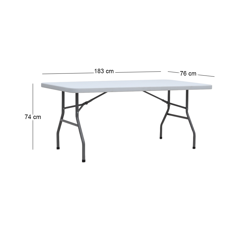 Τραπέζι catering - συνεδρίου Capri Megapap πτυσσόμενο - μονοκόμματη επιφάνεια χρώμα λευκό του πάγου 183x76x74εκ. - Image 7