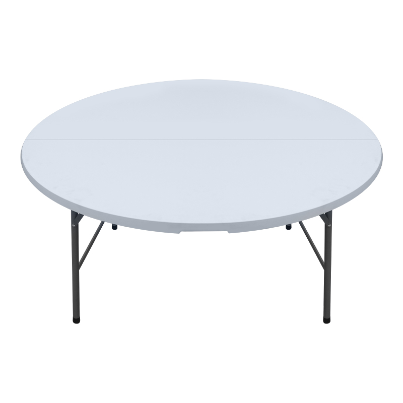 Τραπέζι catering - συνεδρίου Capri Megapap πτυσσόμενο – βαλίτσα στρογγυλό χρώμα λευκό του πάγου Ø152x74εκ. - Image 3